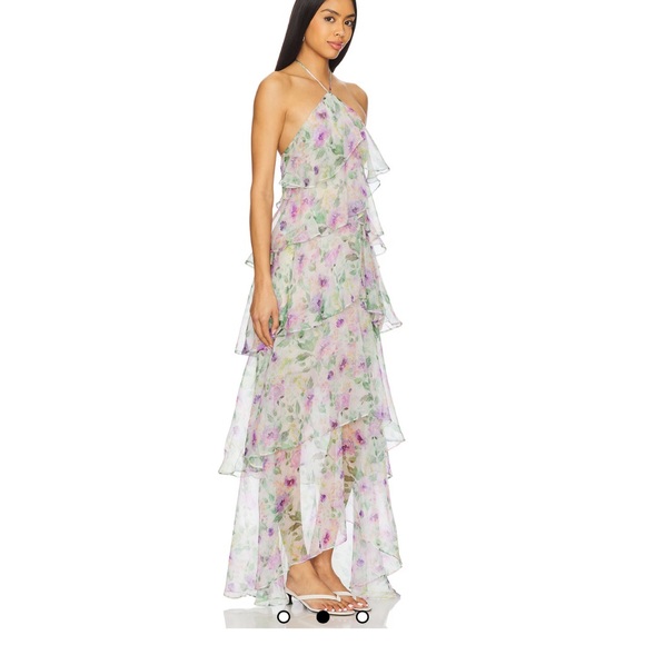 Elliatt Pastel Floral Halter Dress - Picture 2 of 7